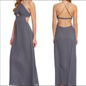Kennington Backless Slate Blue Maxi Dress